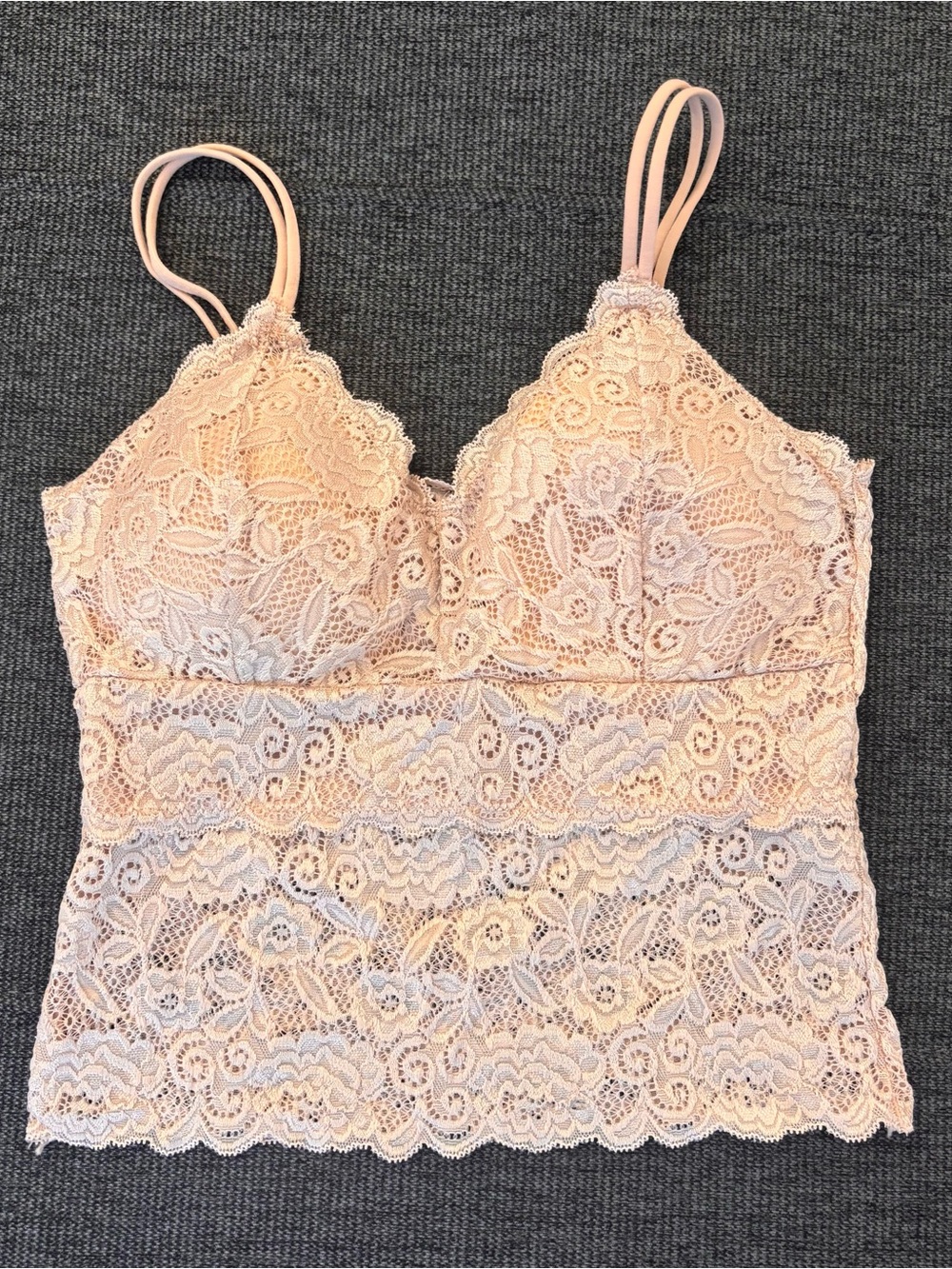 Lace Trim Camisole in Tan